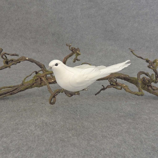 [BN521] 6" MUSH/FEA DOVE SITTING W/CLIP