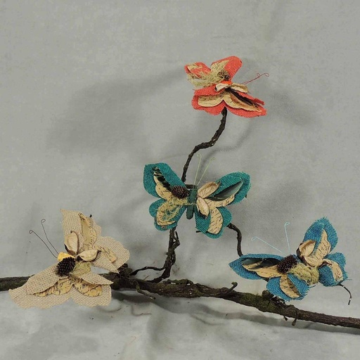[BN319] BUTTERFLY  6" 4-ASST'D  W/CLIP