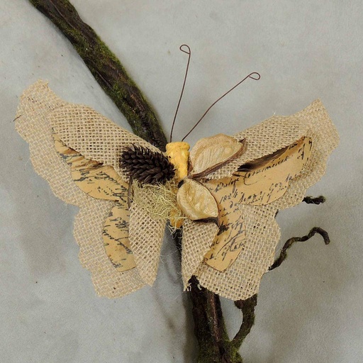[BN319-NAT] BUTTERFLY 6" NATURAL  W/CLIP