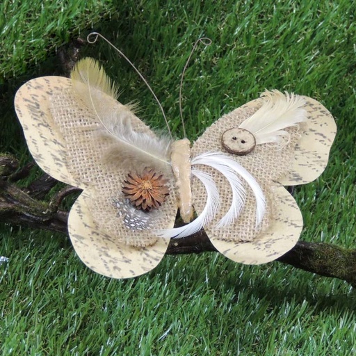 [BN320-NAT] BUTTERFLY 6.5" NATURAL W/CLIP