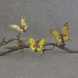 [BN502WIR-YEL] 4&quot; FEA BUTTERFLY 3-ASST W/WIRE YELLOW