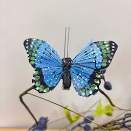 [BN5137-TEA] BUTTERFLY W/CLIP  4&quot;  TEAL