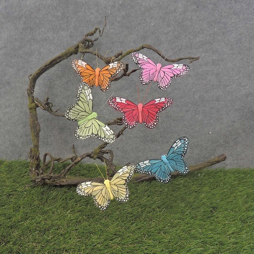 [BN7018] BUTTERFLY 4" MONARCH 6-ASST PASTEL W/CLP