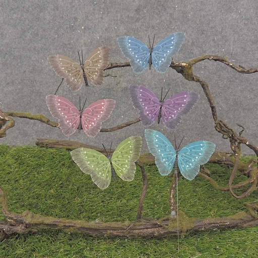 [BY9002] BUTTERFLY 3.5" DARK PRINTED ON WIRE