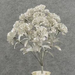 [S60079-SIL] CARNATION BUSH METALLIC SILX14