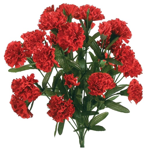 [S681223-RED] CARNATION/BUD BUSH X 14 RED