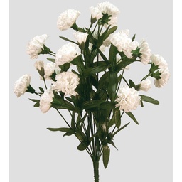 [S681223-WHT] CARNATION/BUD BUSH X 14 WHITE