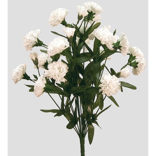 [S681223-WHT] CARNATION/BUD BUSH X 14 WHITE