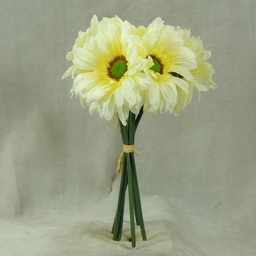 [S4931-CRM] GERBERA LARGE 10.5&quot; BUNDLE X6  CREAM