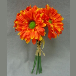 [S4931-ORG] GERBERA LARGE 10.5&quot; BUNDLE X6  ORANGE