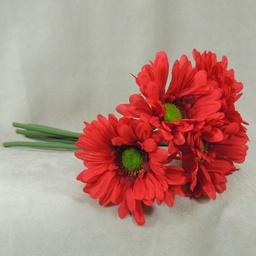 [S4931-RED] GERBERA LARGE 10.5&quot; BUNDLE X6  RED