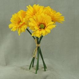 [S4931-YEL] GERBERA LARGE 10.5&quot; BUNDLE X6  YELLOW