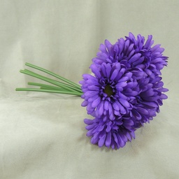 [S4932-PUR] GERBERA MEDIUM 10.5&quot; BUNDLE X6  PURPLE