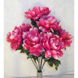 [S100083-HPK] PEONY BUSH X9 HOT PINK 18&quot;