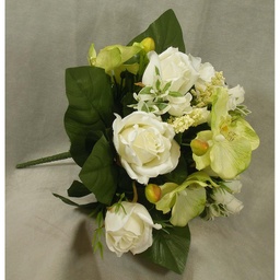 [S13795-CGN] MIXED ROSE/ORCHID BOUQUET CREAM/GREEN