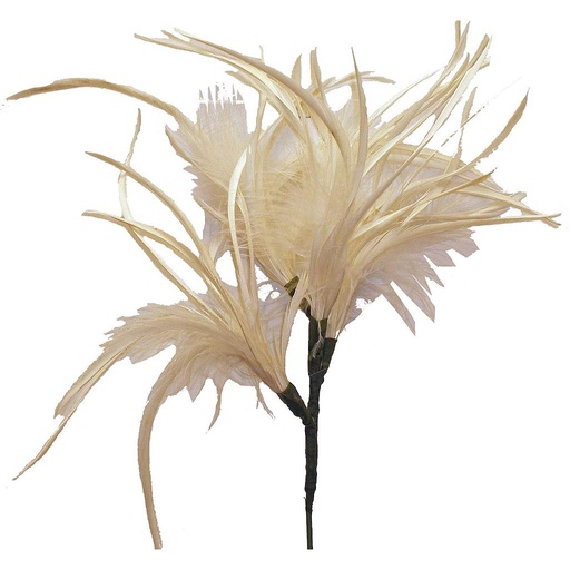 [BF321917-WHT] FEATHER SPRAY X 4  WHITE (12 BANDED)