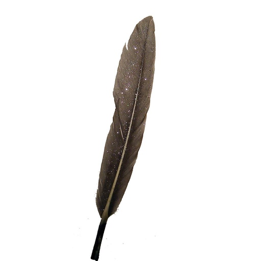 [BF42-SIL] 4" SILVER GLITTER FEATHERS