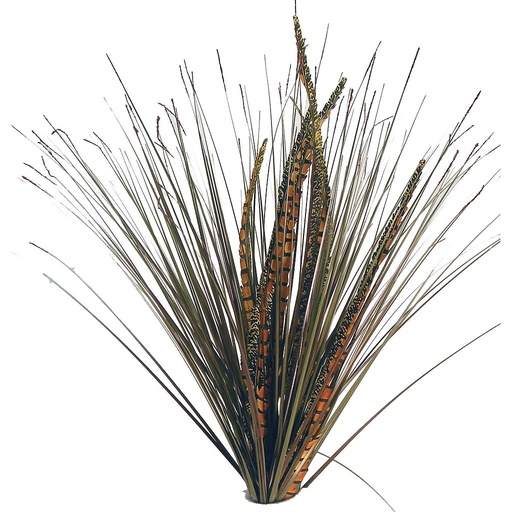 [BF650557-BRN] 28" FEATHER/ONION GRASS BUSH  BROWN