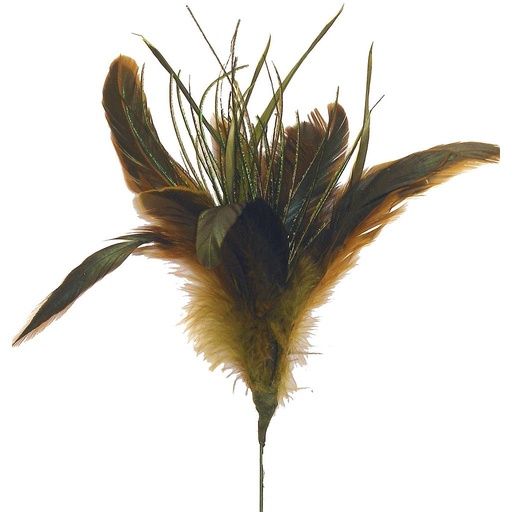 [BF-71] 20" FEATHER SPRAY (6 PC/BG)  12" WIRE
