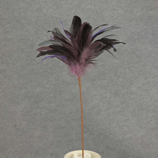 [BFR5001-PUR] FEATHER SPRAY 16" W/CENTER GEM