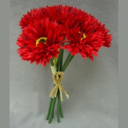 [S4934-RED] MUM ASTER 10" BUNDLE X6  RED