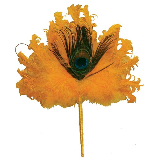 [BF321989-GLD] 10" PEACOCK FAN W/MICA&HANGER  GOLD