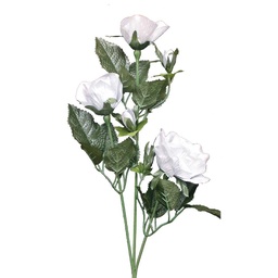 [S2305-SIL] ROSE SPRAY METALLIC  X3 W/3BUDS  SILVER
