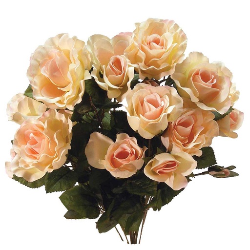 [S5175-PNK] ROSE 21" w/BUD BUSH X 12  PINK
