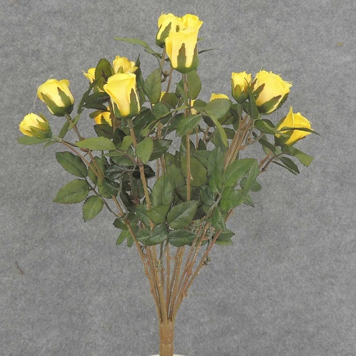 [S5265-YEL] ROSE BUSH MINI   X11    YELLOW