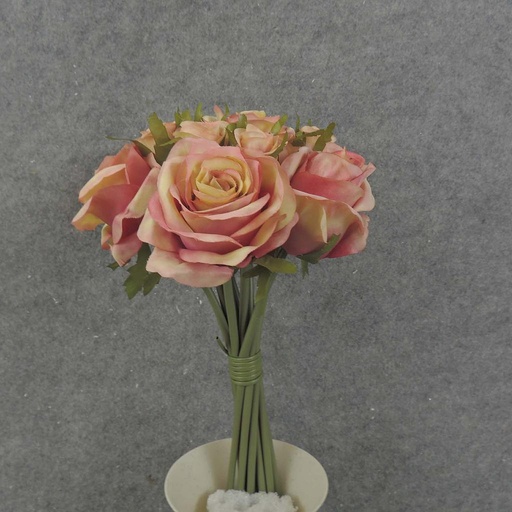 [S5781-APK] ROSE NOSEGAY/STANDING BOUQUET X12 ANTIQUE PINK