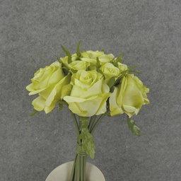 [S5781-LIM] ROSE NOSEGAY/STANDING BOUQUET X12  LIME GREEN