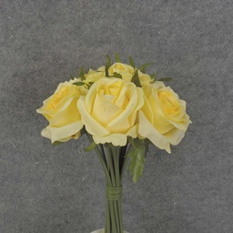 [S5781-LTY] ROSE NOSEGAY/STANDING BOUQUET X12  LIGHT YELLOW