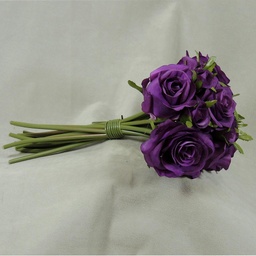 [S5781-PUR] ROSE NOSEGAY/STANDING BOUQUET X12  PURPLE