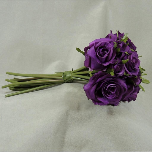 [S5781-PUR] ROSE NOSEGAY/STANDING BOUQUET X12  PURPLE