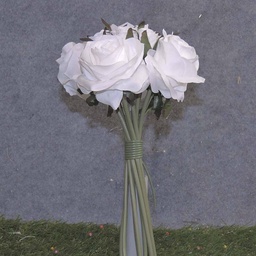 [S5781-TWH] ROSE NOSEGAY/STANDING BOUQUET X12  TRUE WHITE