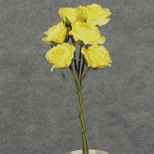 [S6859-YEL] ROSE OPEN 14" BUNDLE X6 YELLOW
