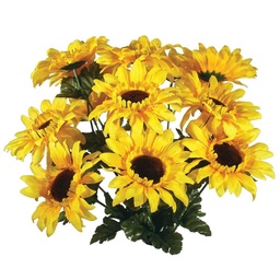 [S38714] 19&quot; SUNFLOWER BUSH X14 YEL/BRN CENT