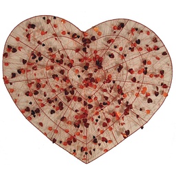 [S72776-RED] HEART 16"RED FLAT WIRE  DISPLAY