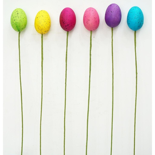 [SA340P-AST] EGG 2.5"  ON 20" PICK 6-AST (1 DZ/BAG)