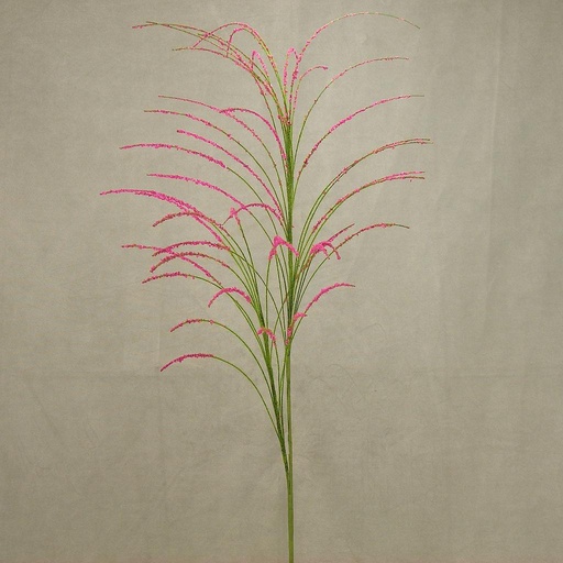 [SA4000-FUS] GRASS/PINE FLOCKED SPRAY 35"  FUCHSIA