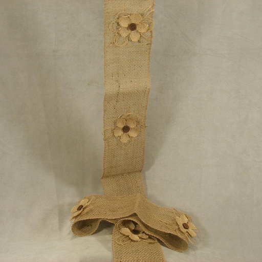 [SA4029] GARLAND/RIBBON BURLAP 4" X 6' W/ FLOWER DESIGN