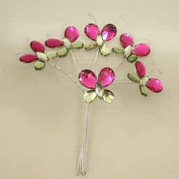 [SA4053-FGN] BUTTERFLY ACRYLIC PICK X6 7&quot;  FUCHSIA/GREEN