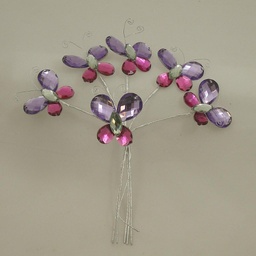 [SA4053-PFU] BUTTERFLY ACRYLIC PICK X6 7&quot;  PINK/FUCHSIA