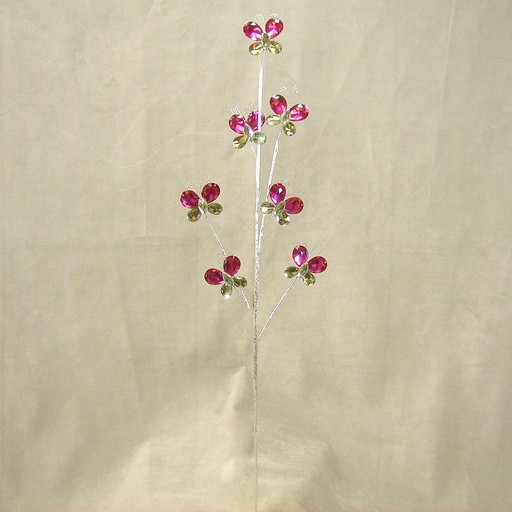 [SA4054-FGN] BUTTERFLY ACRYLIC SPRAY 26"  FUCHSIA/GREEN