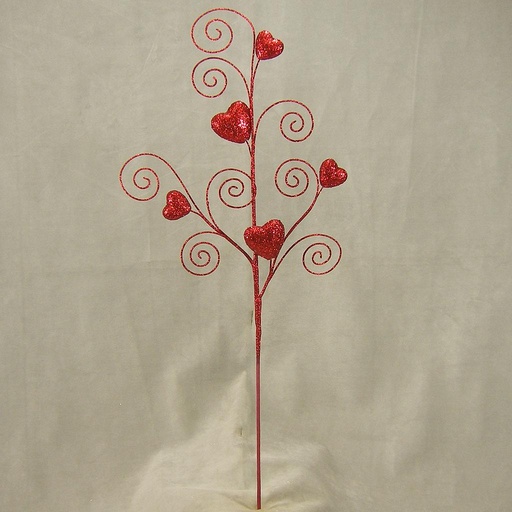 [SA4056] HEART CURLY SPRAY 28" RED