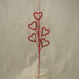 [SA4062] HEART SPRAY W/GRASS  26" RED