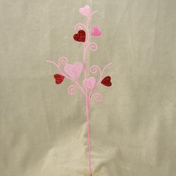 [SA4063] HEART CURLY SPRAY  25" RED/PINK