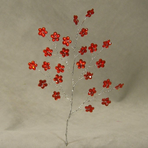 [SA4082-RED] JEWEL FLOWER 8" PICK   RED