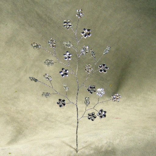 [SA4082-SIL] JEWEL FLOWER 8" PICK   SILVER
