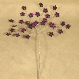 [SA4083-PUR] JEWEL FLOWER 6.75&quot; PICK  PURPLE